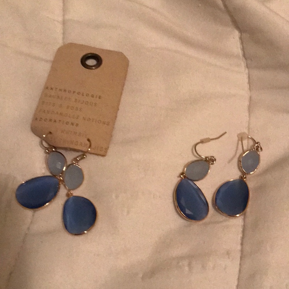 Anthropologie blue and light blue earrings new - Picture 6 of 7